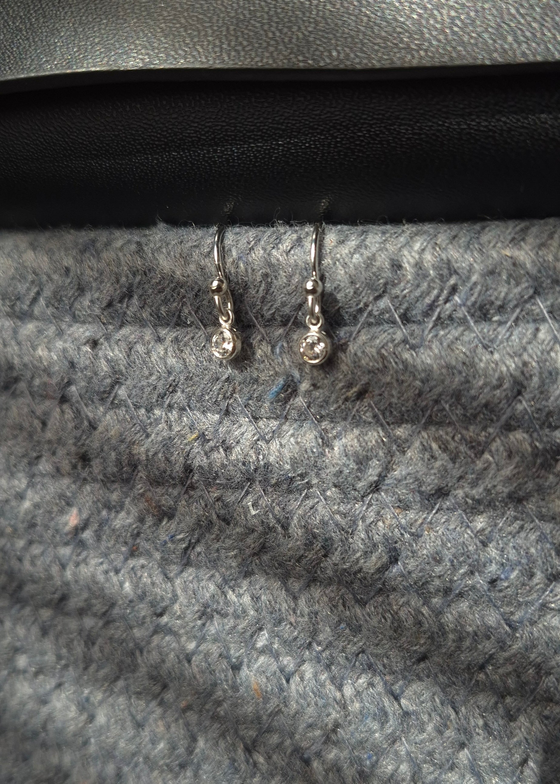 Tiny Crystal Drop Earrings