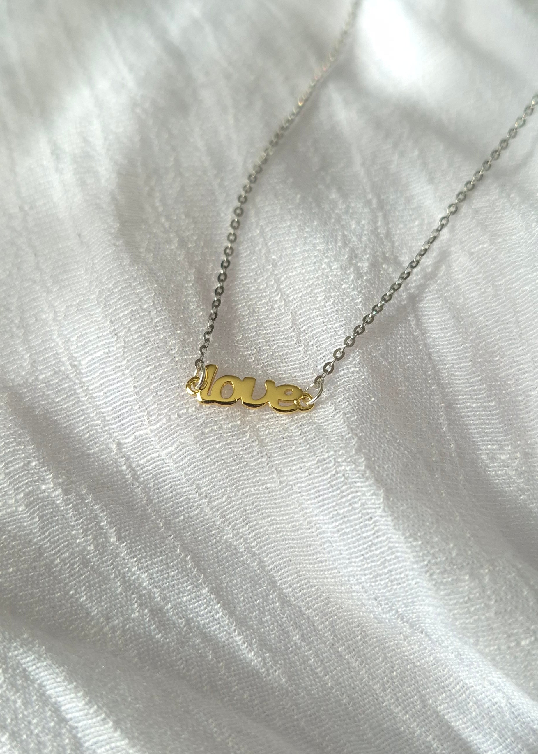 Mixed Metal Love Necklace