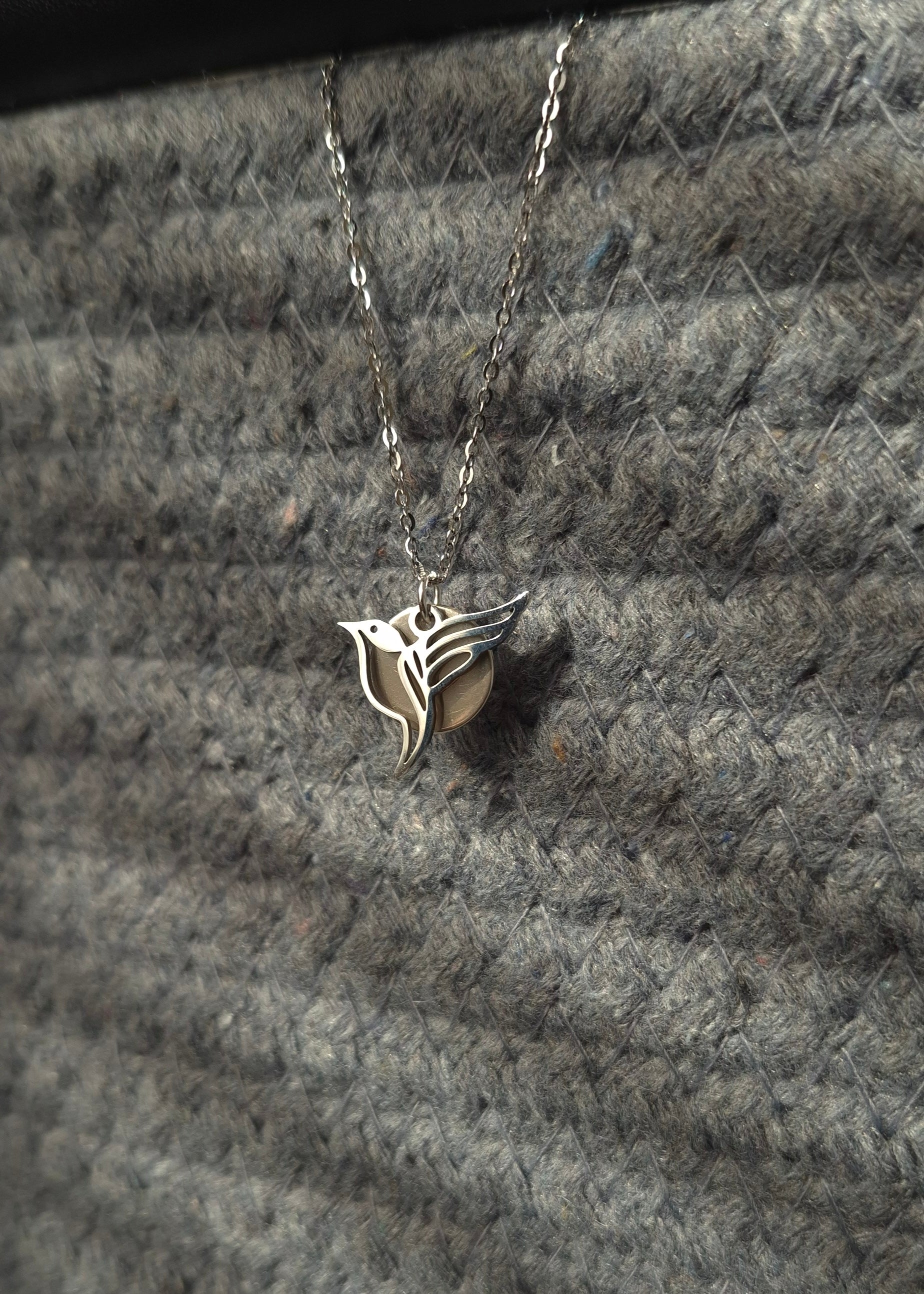 Silver Hummingbird Necklace