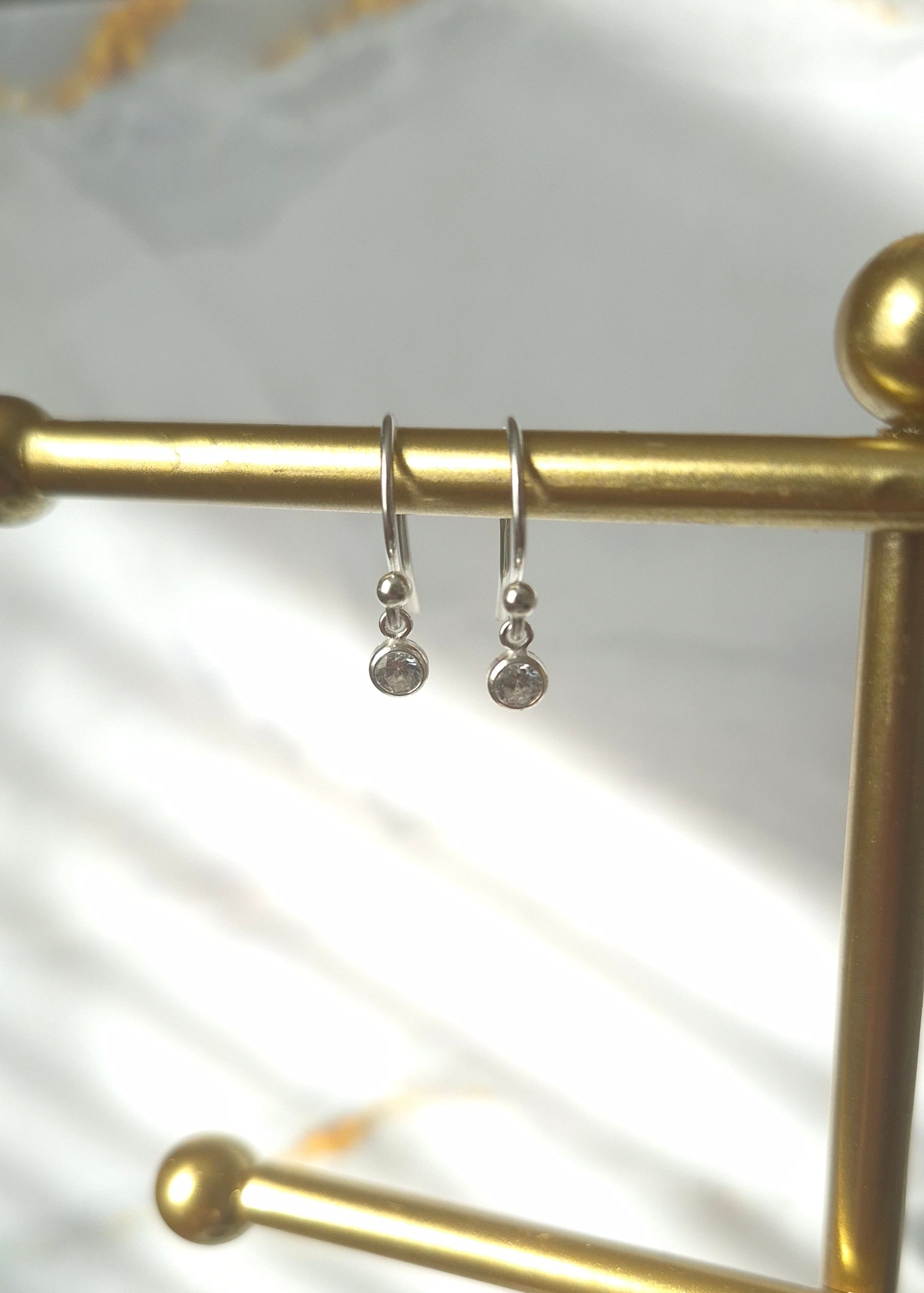 Tiny Crystal Drop Earrings