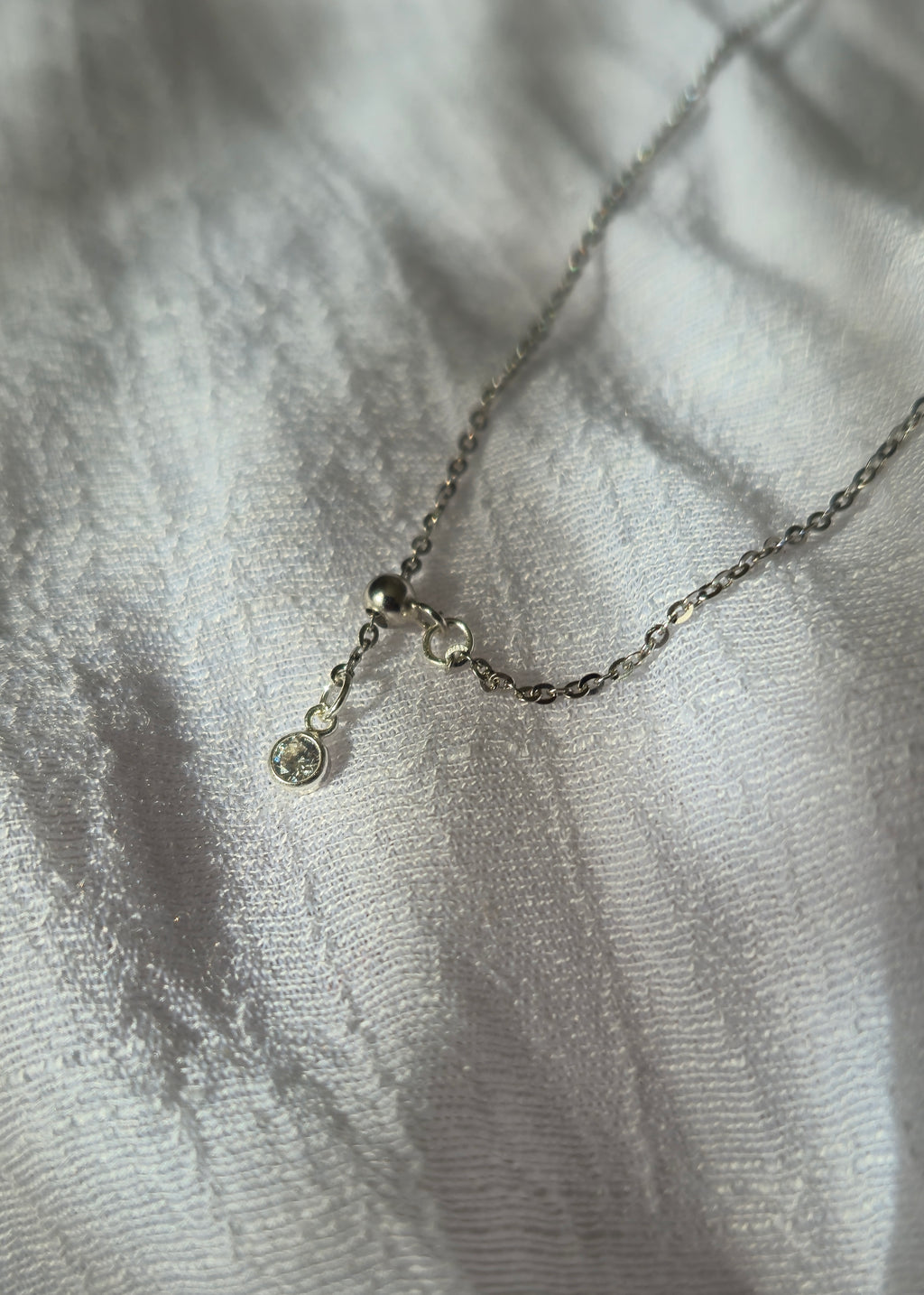 Tiny Crystal Drop Necklace