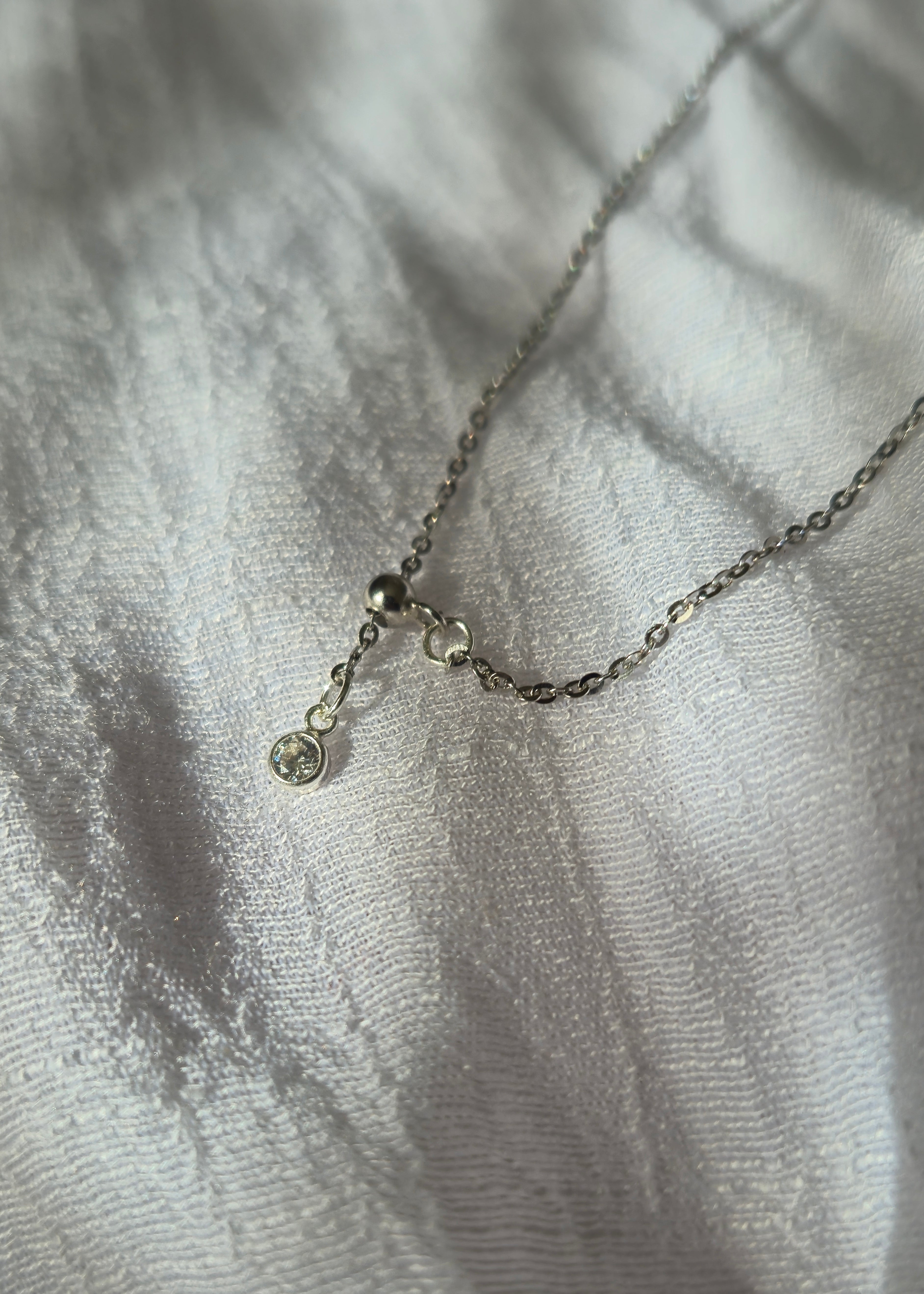 Tiny Crystal Drop Necklace