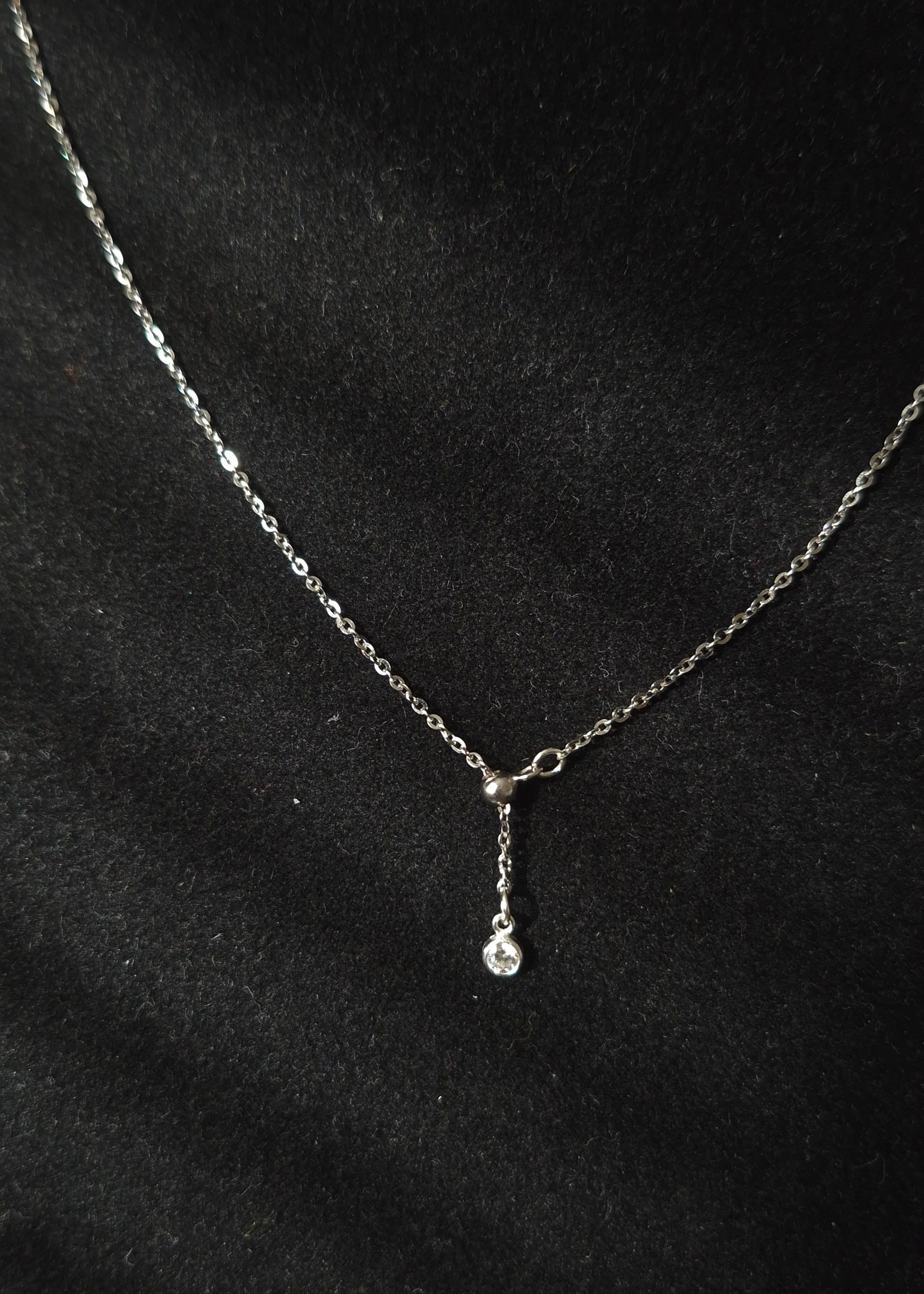 Tiny Crystal Drop Necklace
